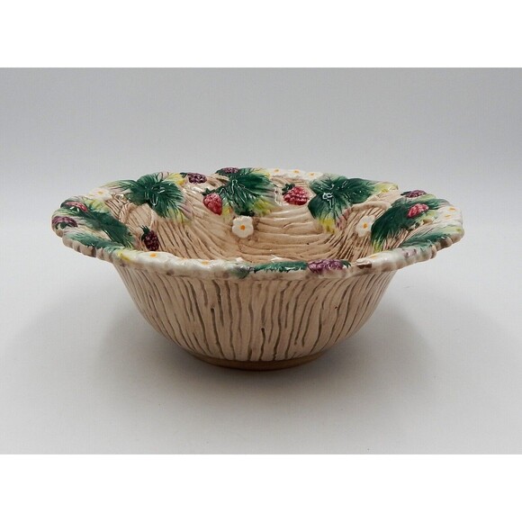 Fitz And Floyd Wild Berries Hand-painted Ceramic Pot Pourri Bowl 8.5 Inch - Picture 5 of 11